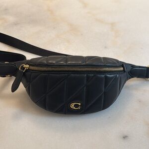 Coach Essential Black Belt Bag with quilting - new without tags
